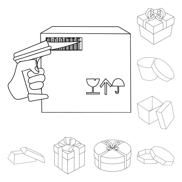 硬纸板和送货标志图片下载