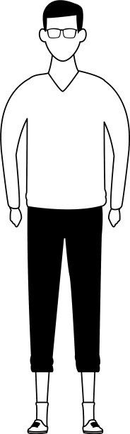 阿凡达男人与眼镜图标平面设计图片下载