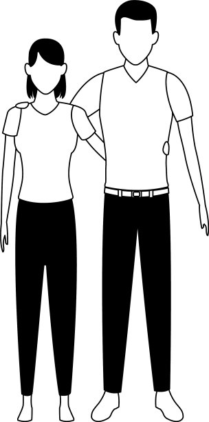头像情侣图标平面设计图片下载