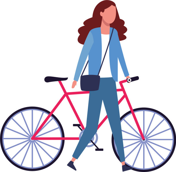 阿凡达年轻女子和自行车偶像图片下载