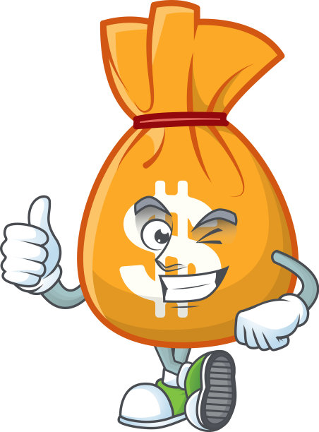 拇指向上的卡通袋钱与吉祥物图片下载