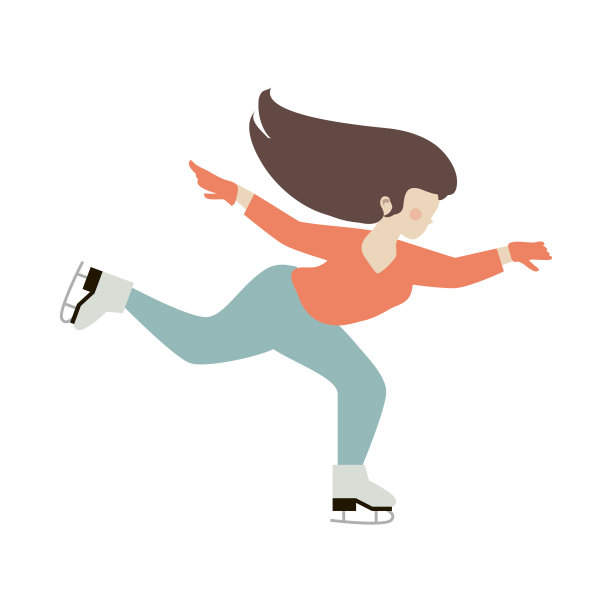 女子花样滑冰快乐在溜冰场滑冰图片下载