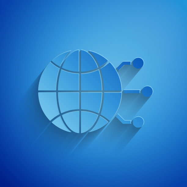 剪纸全球科技或社交网络图标图片下载