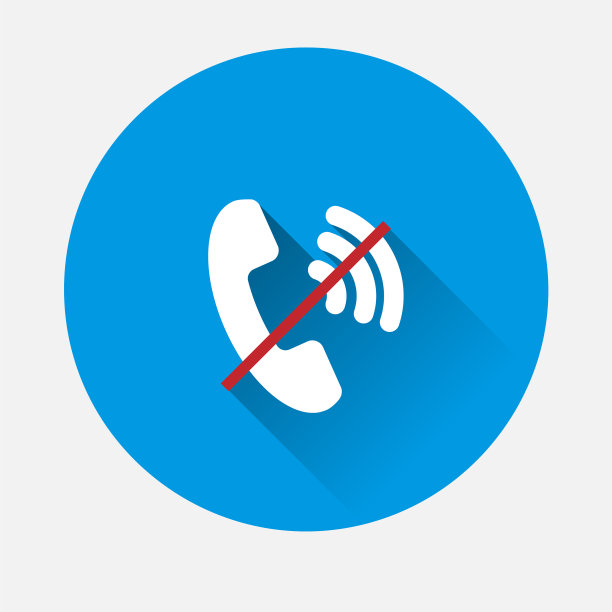 没有手机图标上的蓝色背景平面图像否图片下载