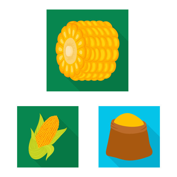 设计玉米田和蔬菜标志套图片下载