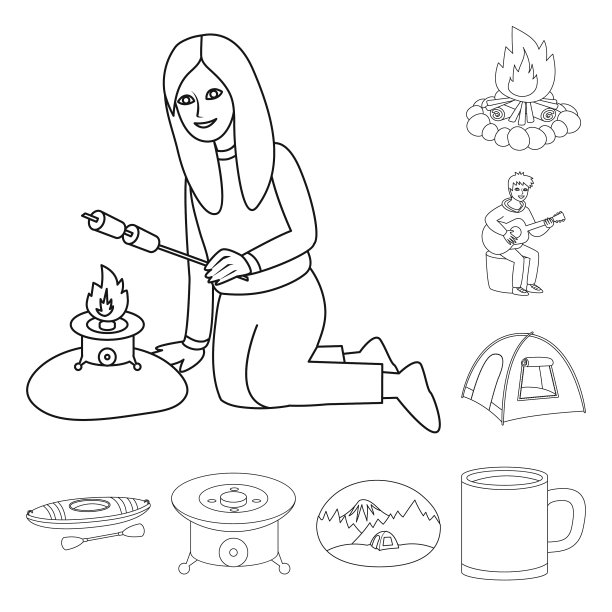 设计夏季和旅游图标图片下载