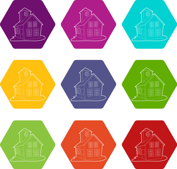 彩色房子图标设置9图片下载