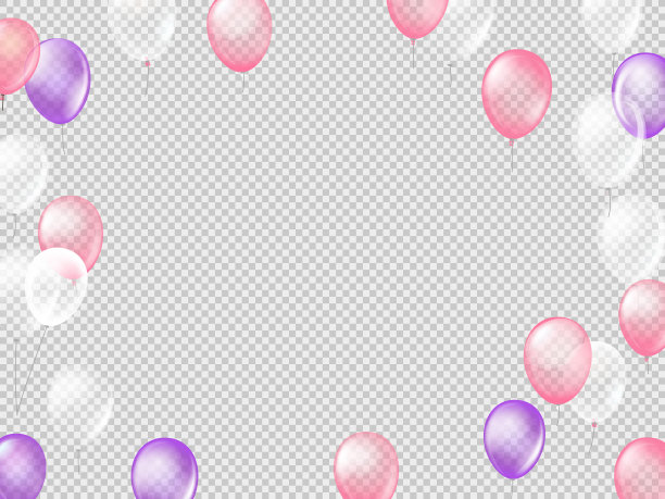 在透明背景上飞行的气球图片下载