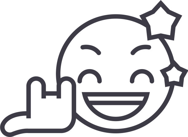 摇滚明星表情符号概念线条图片下载