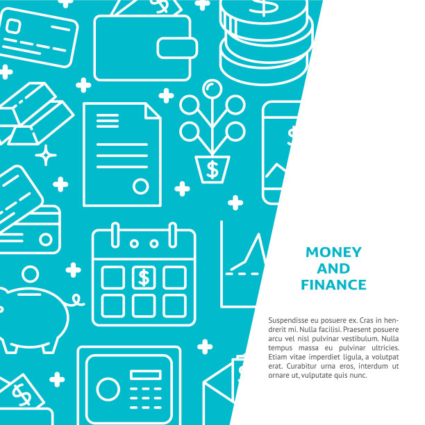 货币和金融旗帜在行文字风格图片下载