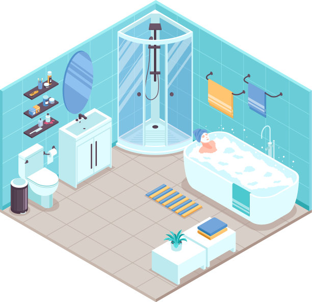 浴室内等距图片下载