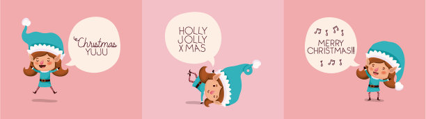 一群女孩帮圣诞老人吹泡泡图片下载