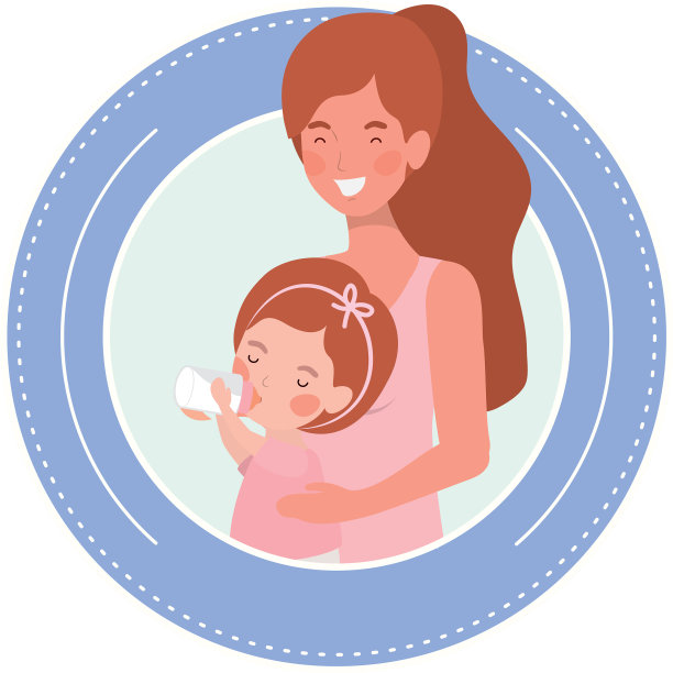 可爱的怀孕母亲和小女孩的角色图片下载