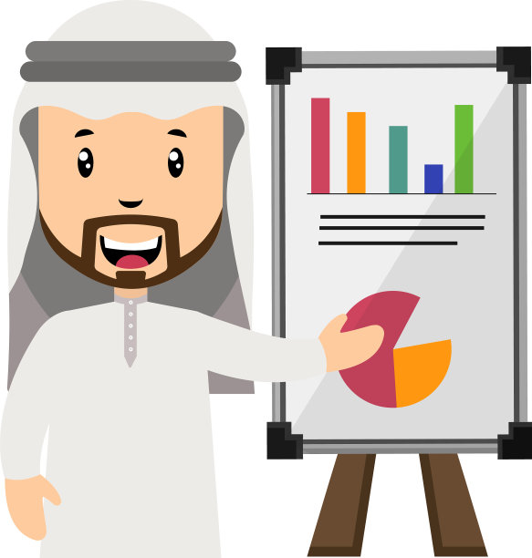 阿拉伯与分析面板在白色背景图片下载