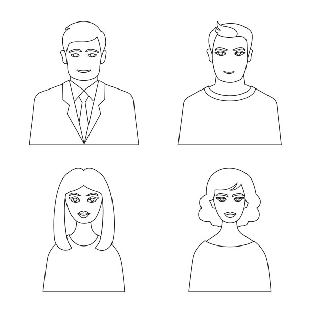 孤立的对象角色和头像标志图片下载