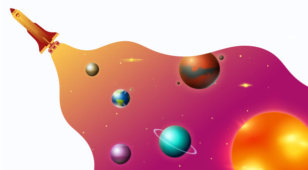 太阳系的行星和宇航员图片下载