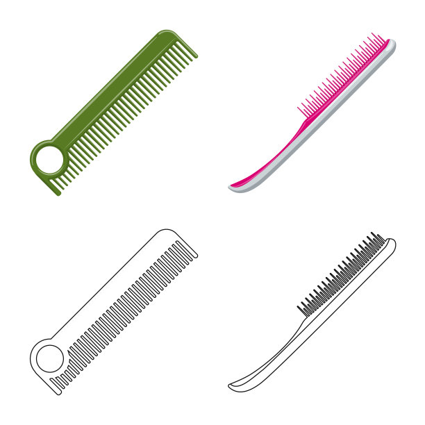 设计画笔和头发符号系列图片下载