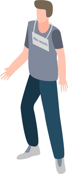 没有工作的年轻人图标等距风格图片下载