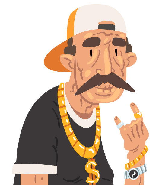 酷酷的说唱歌手老男人，穿着时髦的衣服图片下载