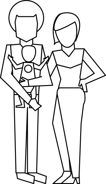 家庭头像概念黑白图片下载