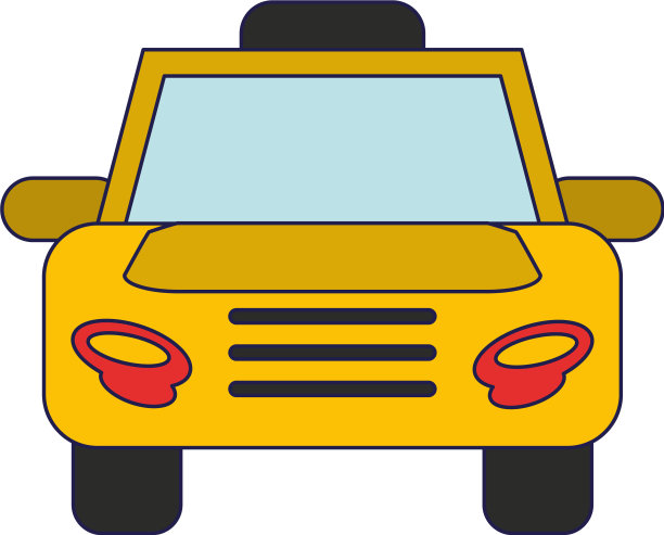 出租车车辆前视蓝线图片下载