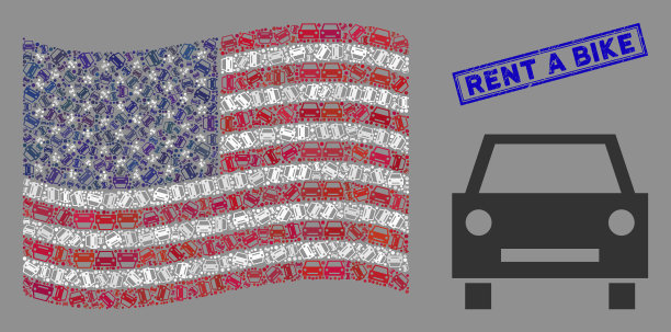 美国国旗风格化车和刮图片下载