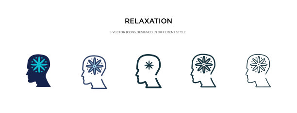 不同风格的放松图标有两种颜色图片下载