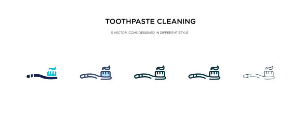 牙膏清洁图标有两种不同的风格图片下载