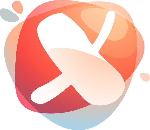 X字母标志在彩色水彩飞溅图片下载