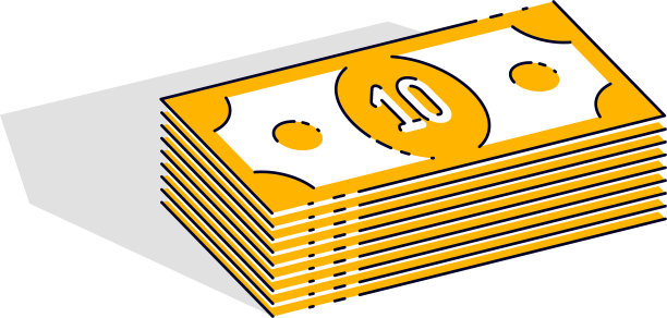 钞票堆在白色的孤立的钞票图片下载