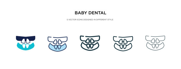Badental图标在不同的风格两种颜色图片下载
