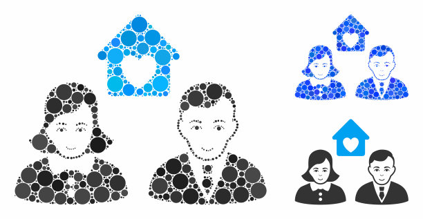 人物婚姻组合球形图标图片下载