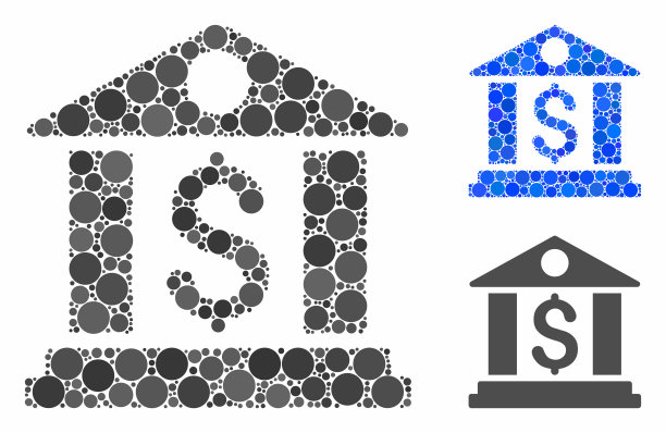 银行办公室组成图标圆点图片下载