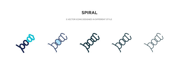 螺旋图标有两种不同的颜色和风格图片下载