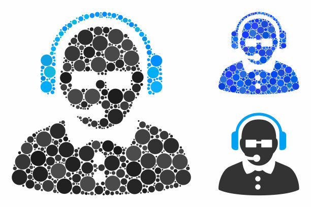 女性操作员组成图标球项目图片下载