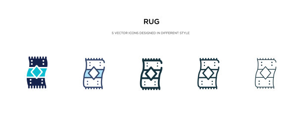 地毯图标有两种不同的风格和颜色图片下载