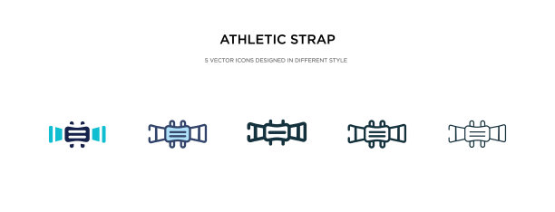 运动皮带图标在不同的风格两图片下载