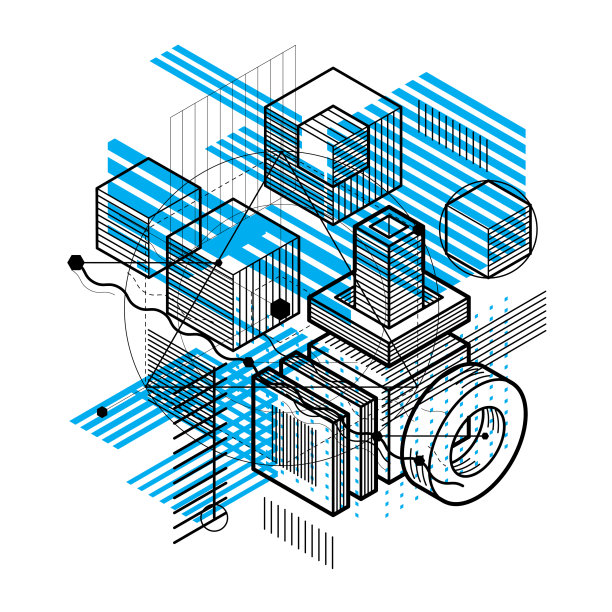 三维抽象等距背景布局立方体图片下载