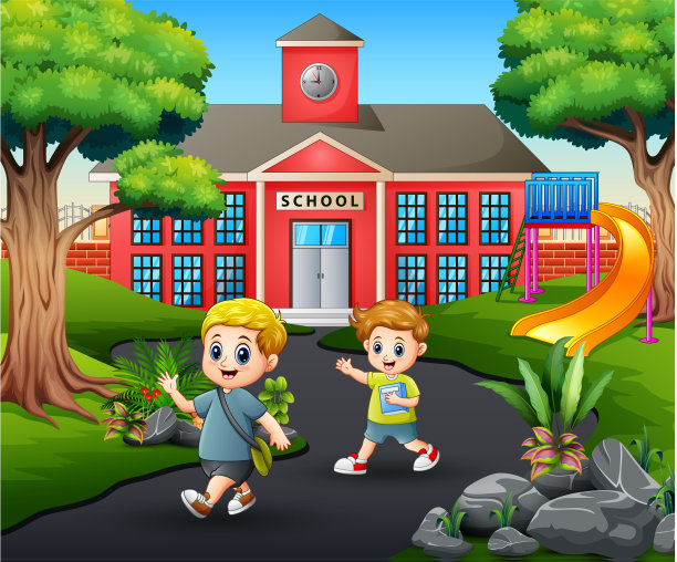 快乐的学生放学回家图片下载