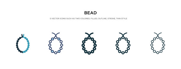 珠子图标有两种不同的颜色和风格图片下载