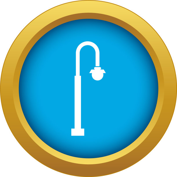 长灯图标蓝色孤立图片下载