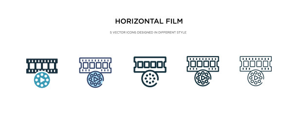 不同风格的横向胶片条图标图片下载