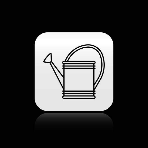 黑色喷壶图标孤立在黑色图片下载