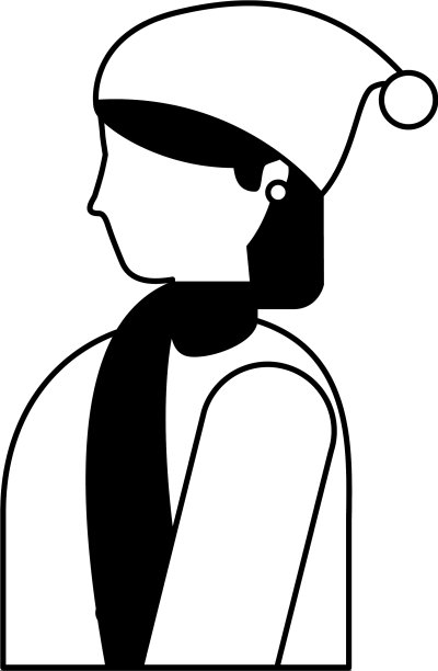 女人侧视图与冬天的衣服图片下载