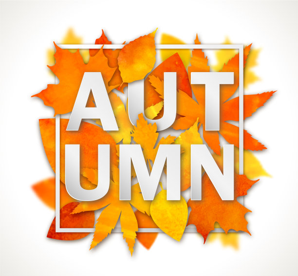 秋天的背景与彩色水彩树叶图片下载