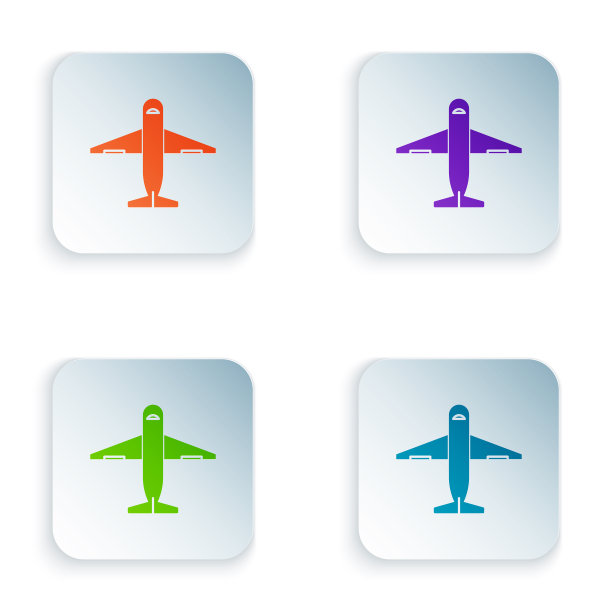 彩色平面图标孤立在白色背景图片下载