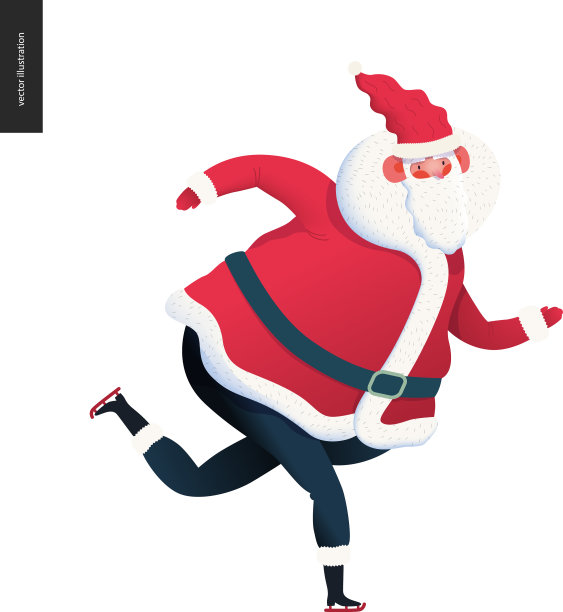 圣诞老人滑冰运动图片下载