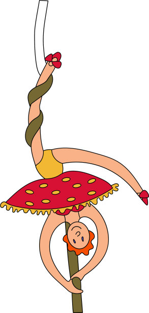 马戏团女演员在用绳子上色图片下载