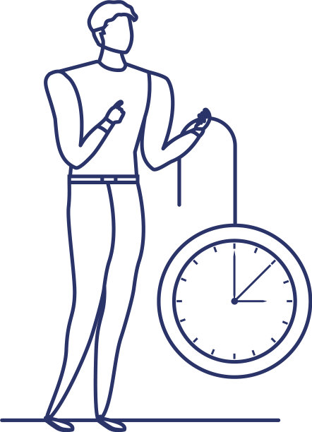 白色背景下的时钟剪影图片下载