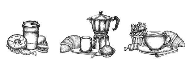 花束黑色和白色肉桂图片下载